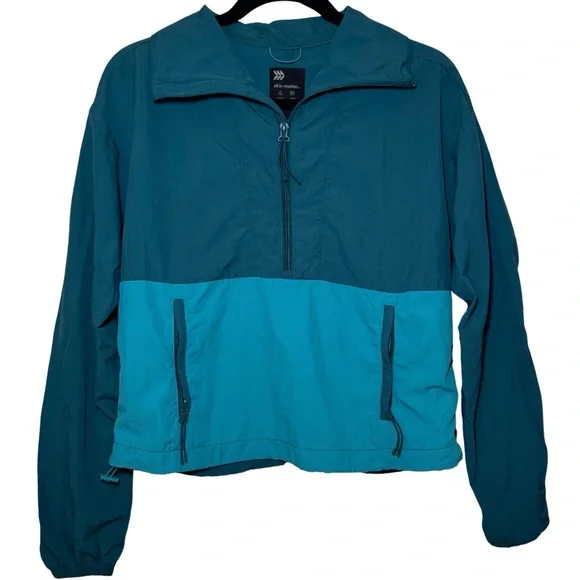 All in Motion | Vibrant Blue Quarter Zip Windbreaker Jacket | Size Small - Picture 2 of 6